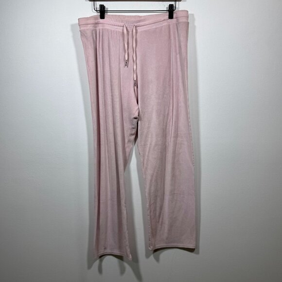 Juicy Couture Pants - Juicy Couture Y2K Velour Pants Women's Large Pink Big Bling Flare Track Pant